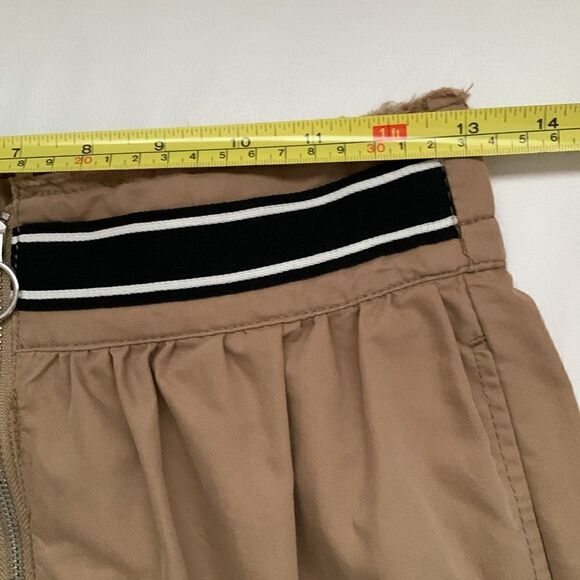 Zara Basic Tan Zip Front Elastic Waist Two Pockets Sides Size S - Picture 3 of 9